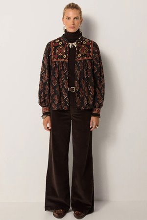 Maison Hotel scarlet blouse detail