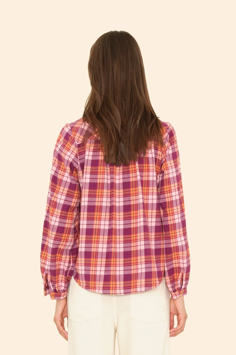 Xirena  nicholson shirt - pink orange plaid back