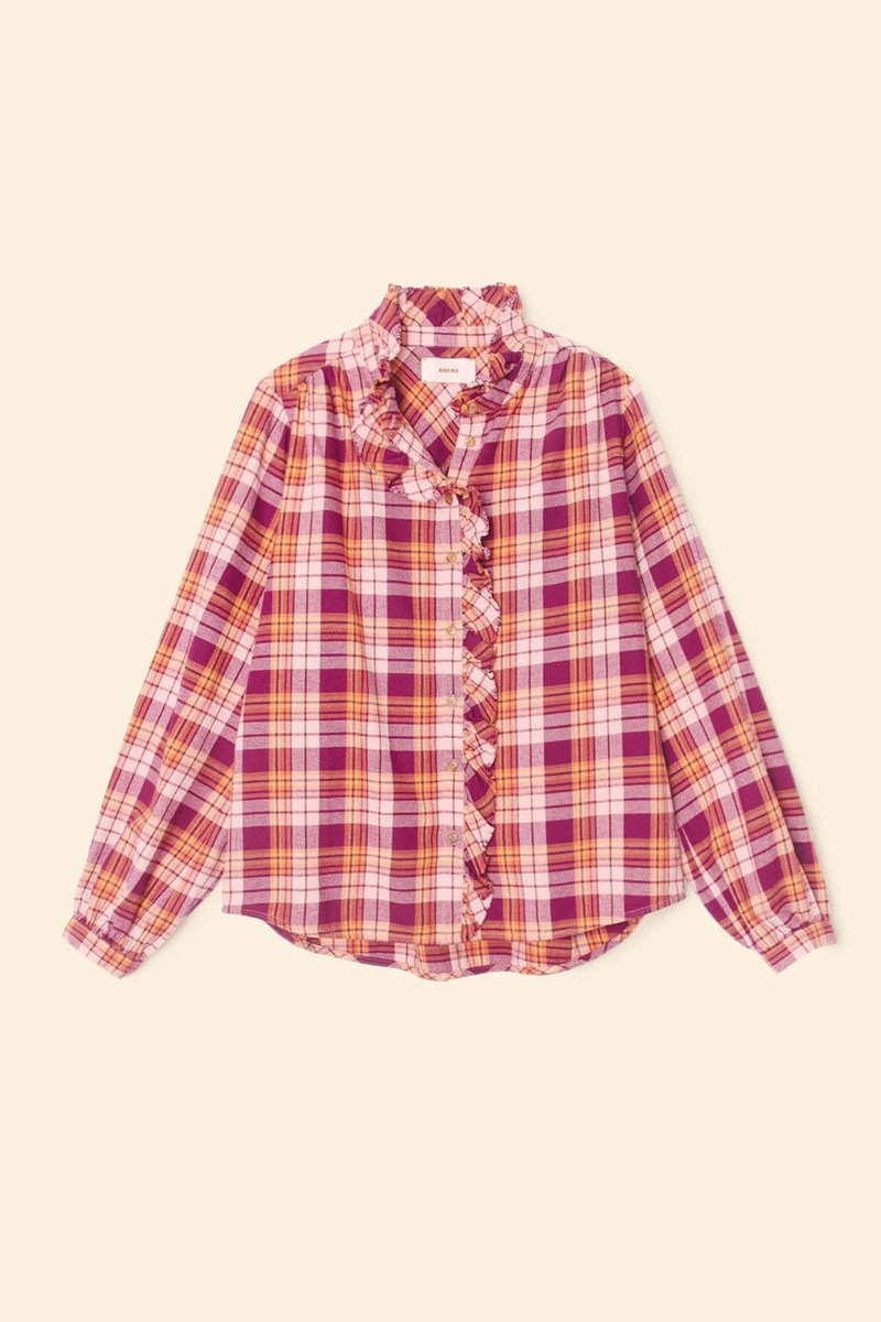 Xirena  nicholson shirt - pink orange plaid side