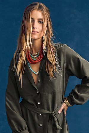 Xirena  lawson dress dusty army side