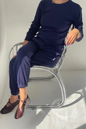 Le Bon Shoppe pointelle serene jogger navy side