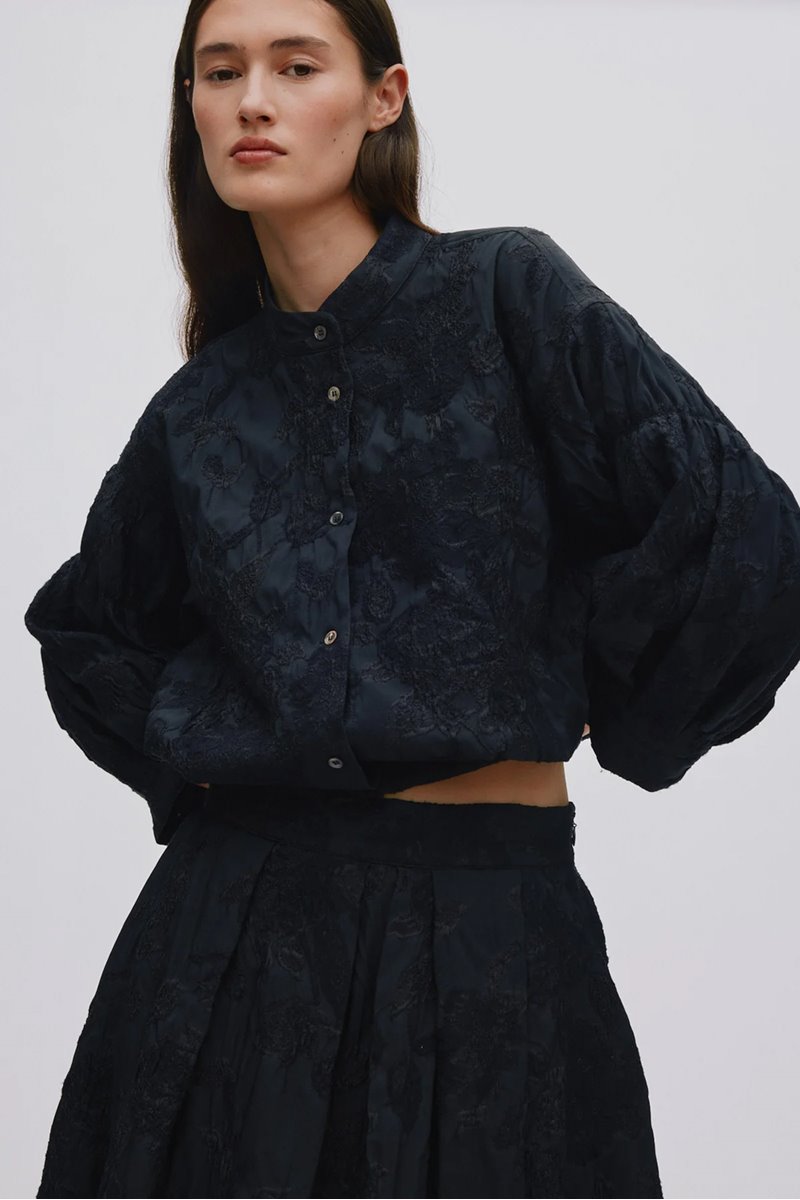 Rabens Saloner clipped jacquard shirt jacket