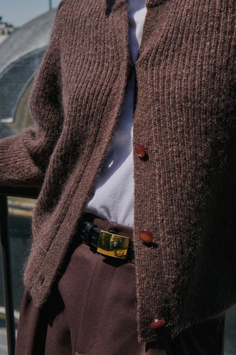 Petite Mendigote mirabelle knit brown detail