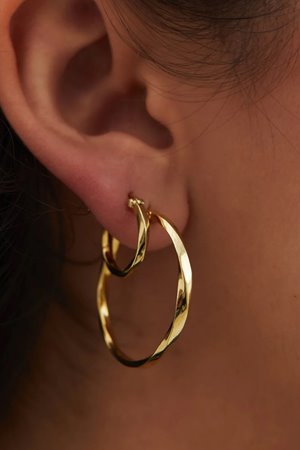 Anna & Nina dazzling hoop earrings gold back