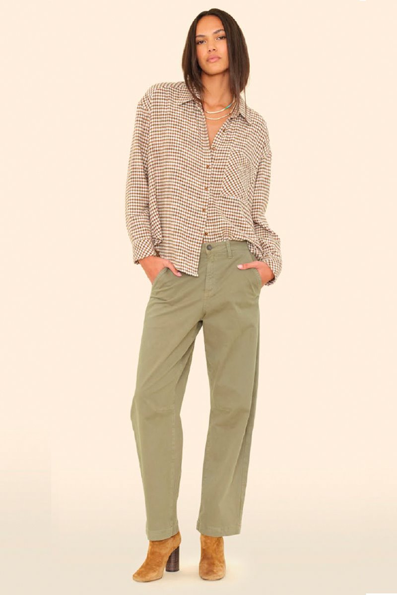 Xirena  jordy shirt - natural check  back