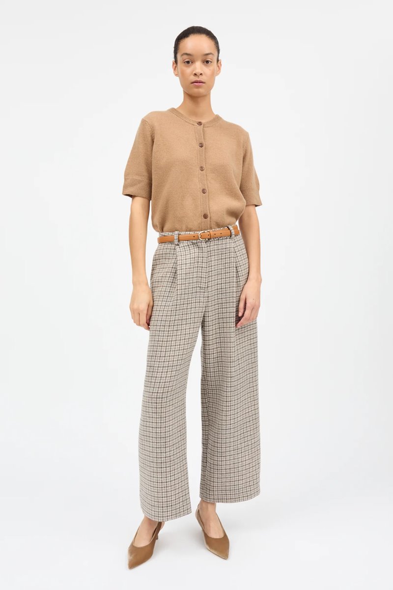 Skall Studio bob trouser brown grey check