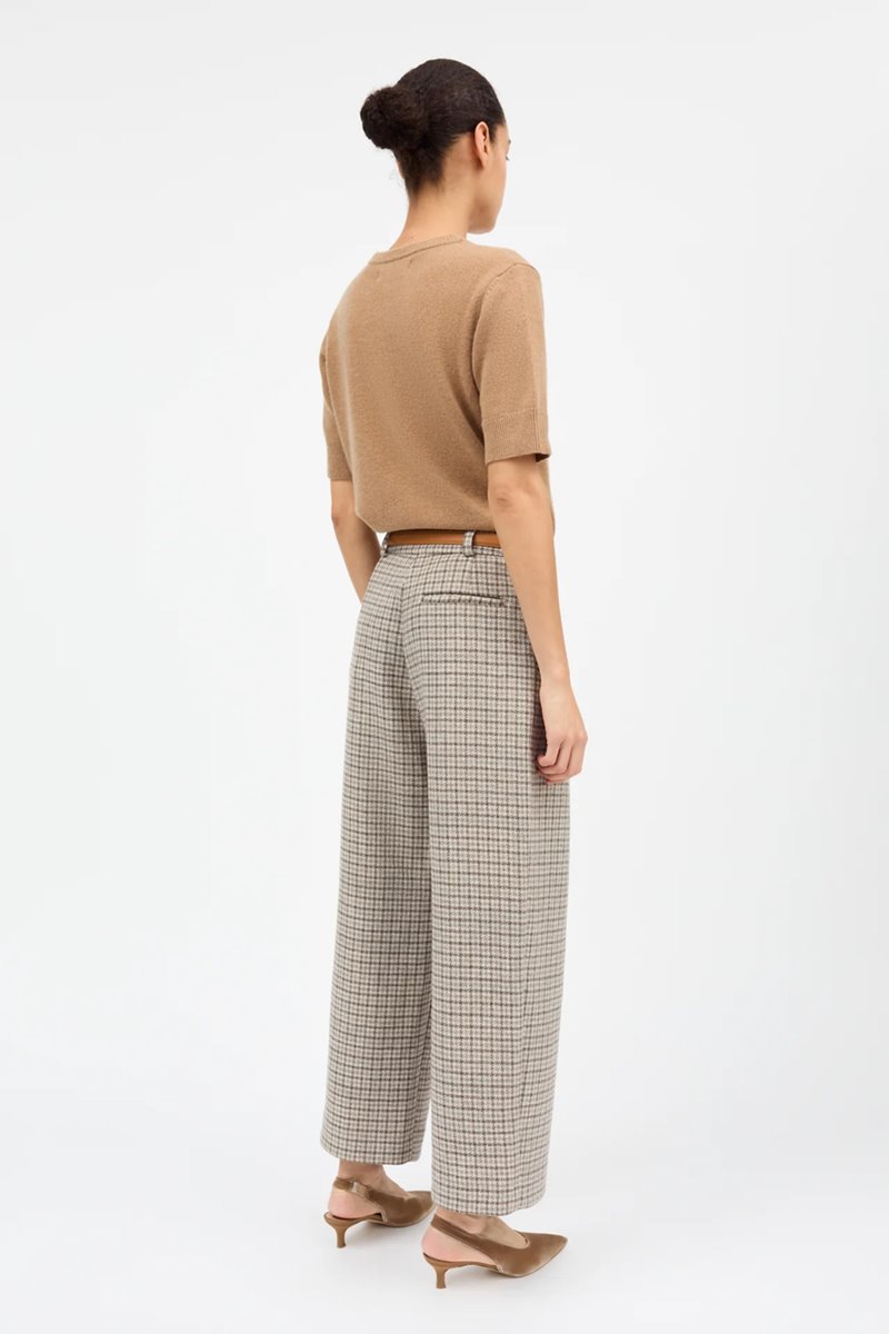 Skall Studio bob trouser brown grey check back