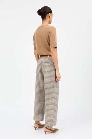Skall Studio bob trouser brown grey check back