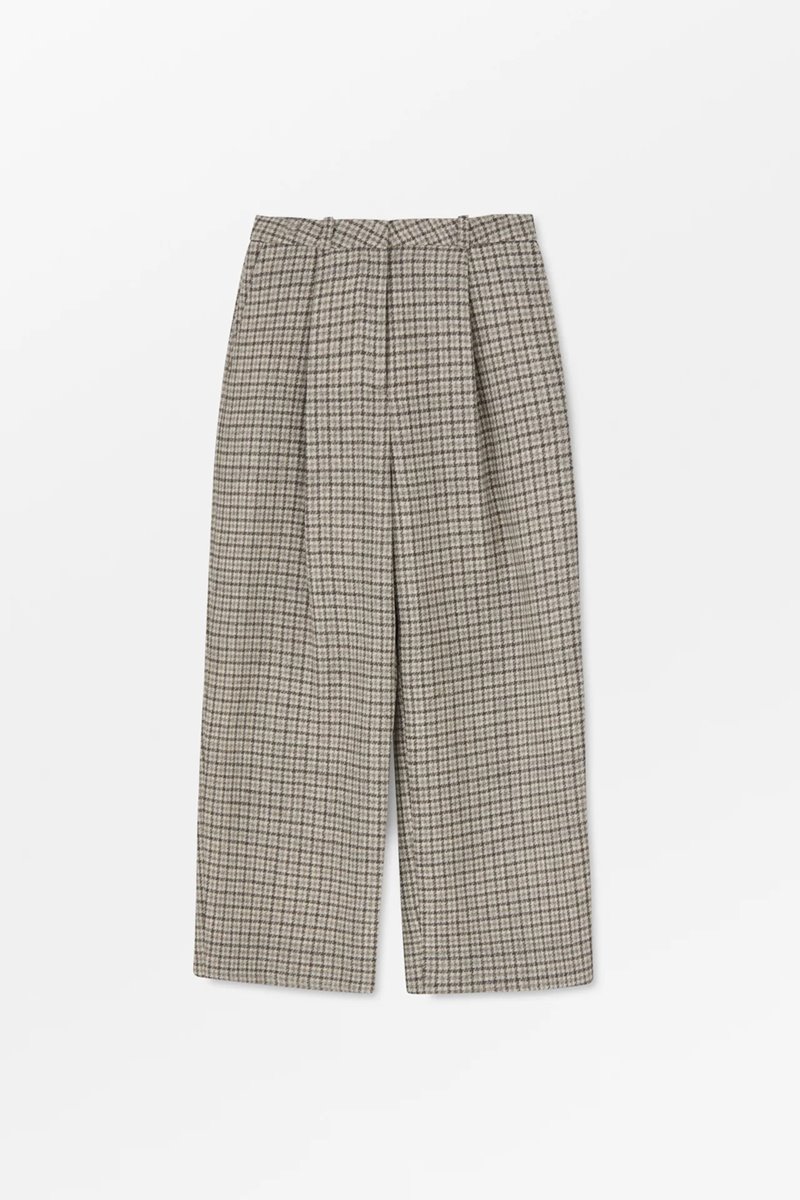 Skall Studio bob trouser brown grey check detail