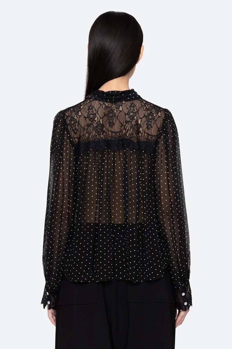 Sea NY melody polka dot top  back