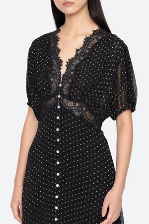 Sea NY melody polka dot dress back