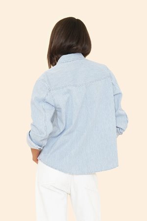 Xirena  byron shirt blue stripe back