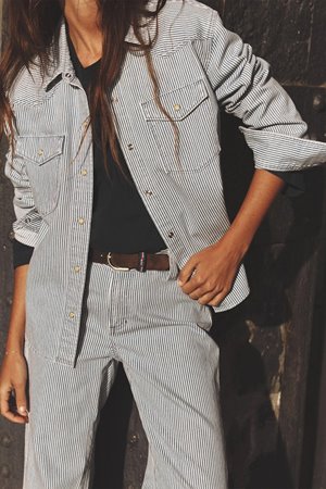 Xirena  byron shirt blue stripe side