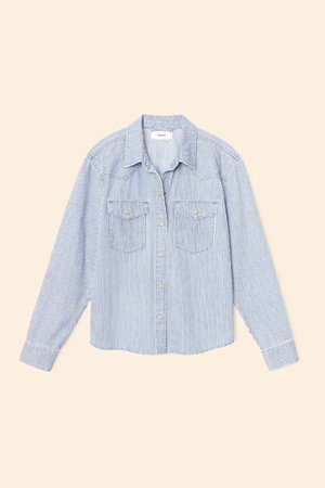 Xirena  byron shirt blue stripe detail