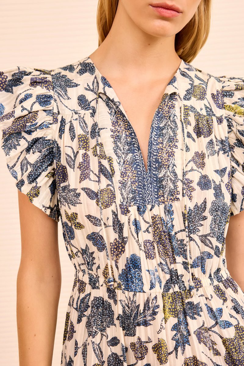 Ulla Johnson kairi flutter sleeve dress porcelain back