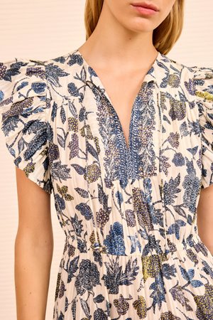 Ulla Johnson kairi flutter sleeve dress porcelain back