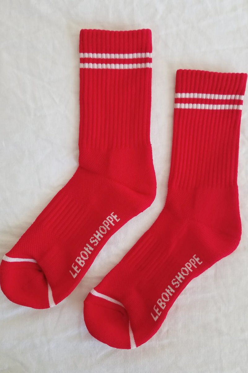 Le Bon Shoppe boyfriend sock red detail