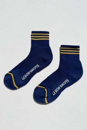 Le Bon Shoppe girlfriend sock navy side