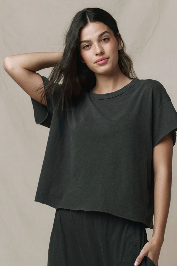 The Great the crop tee washed black