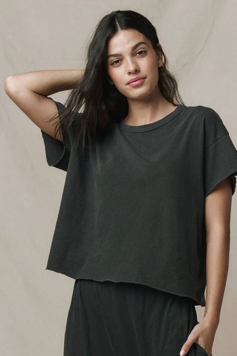 The Great the crop tee washed black