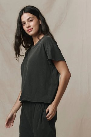 The Great the crop tee washed black back