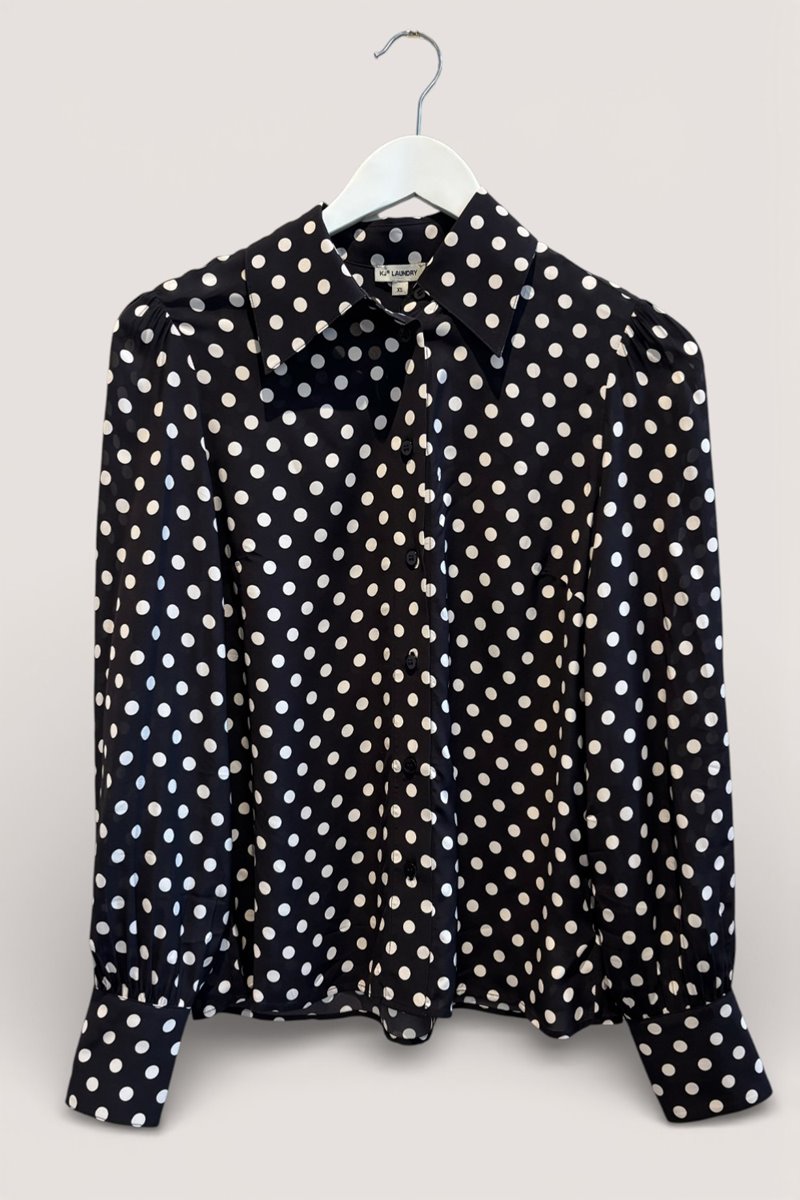 Kj's Laundry severine blouse black dot 