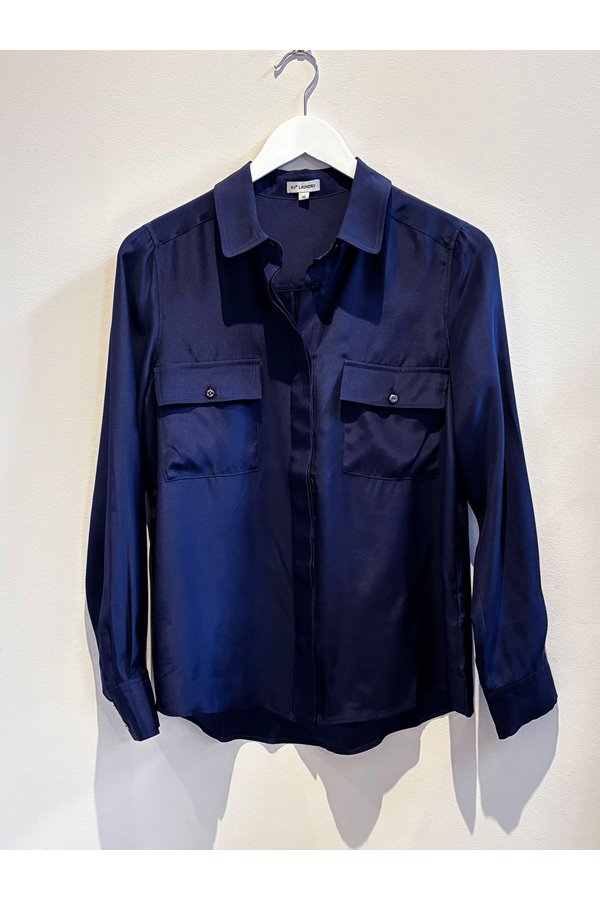 Kj's Laundry Camile Silk Shirt Navy
