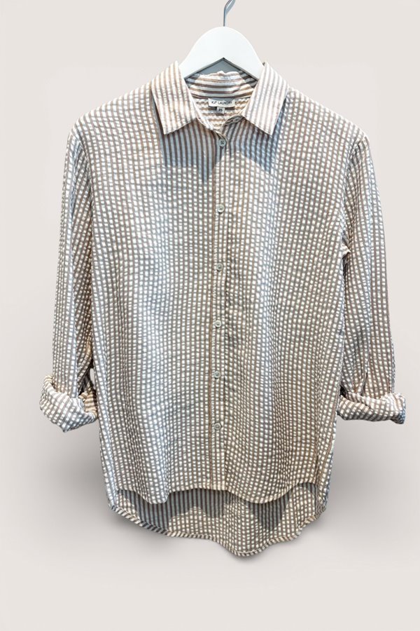 Kj's Laundry Jamie Shirt Mocha Stripe