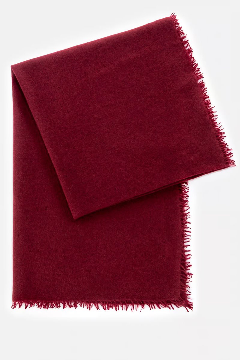 Mouleta  double felted cashmere scarf zinfandel back