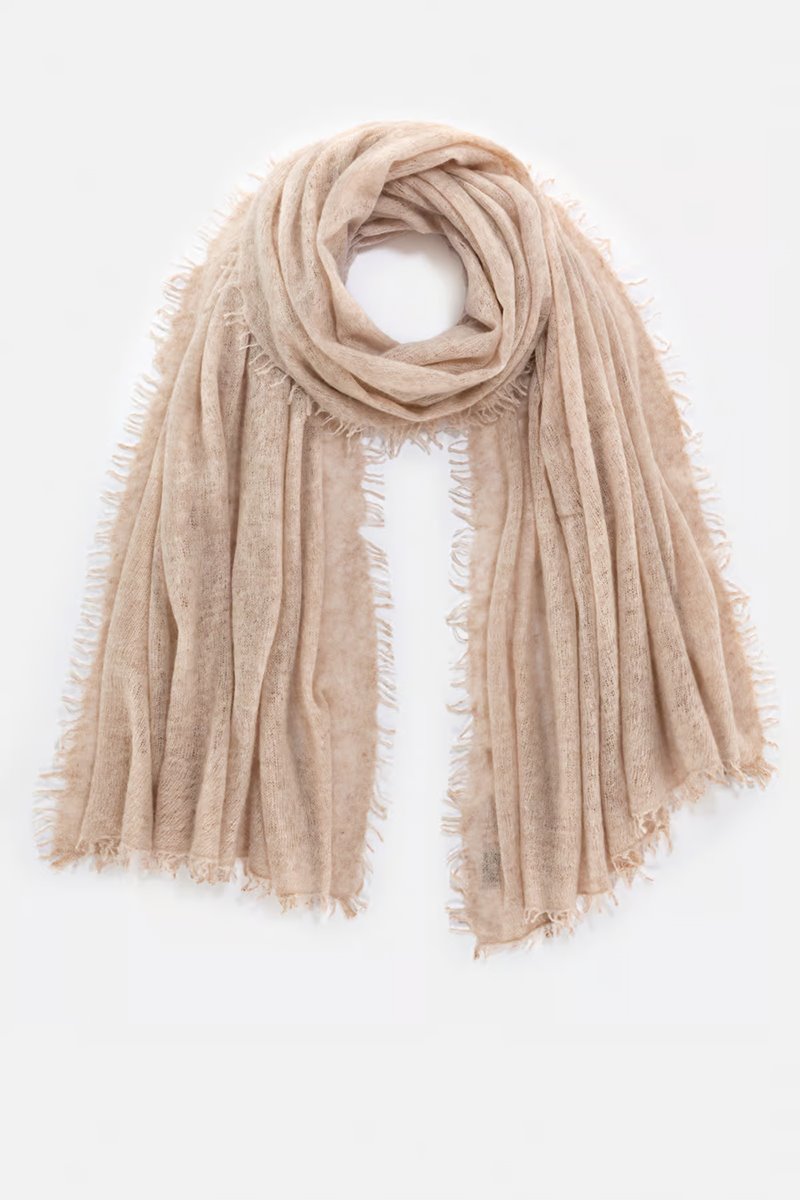 Mouleta  double felted cashmere scarf light beige melange