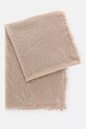Mouleta  double felted cashmere scarf light beige melange back