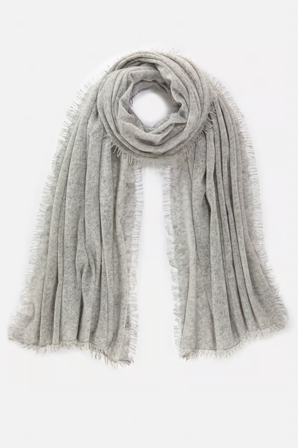 Mouleta  double felted cashmere scarf light grey melange 