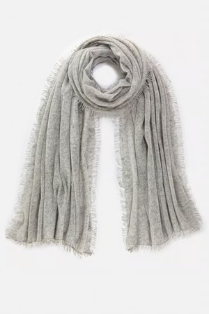 Mouleta  double felted cashmere scarf light grey melange 