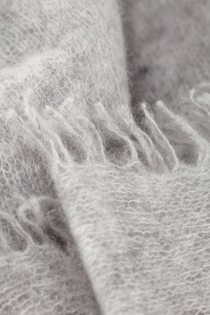 Mouleta  double felted cashmere scarf light grey melange  back