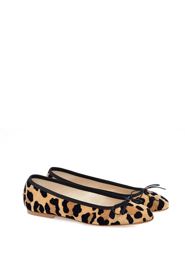 Anniel  Vintage Ballet Pump Suede Animal