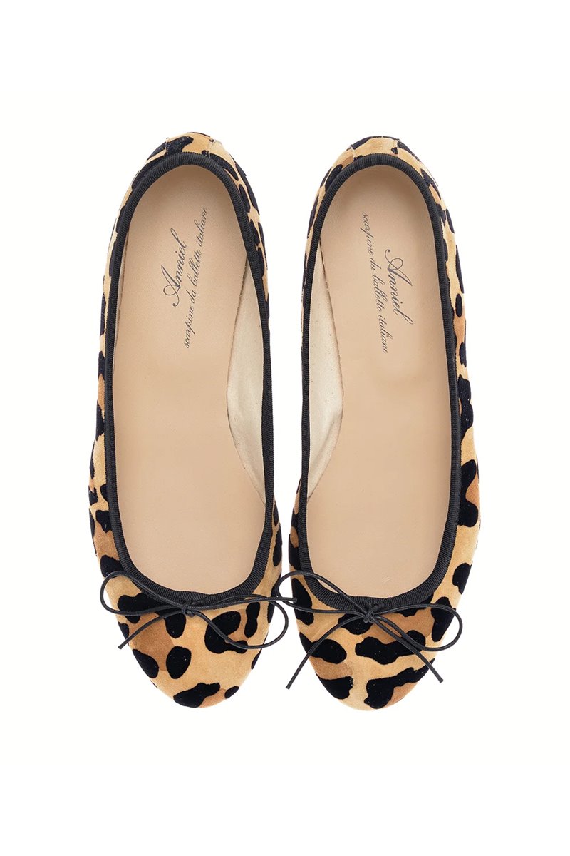 Anniel  vintage ballet pump suede animal back