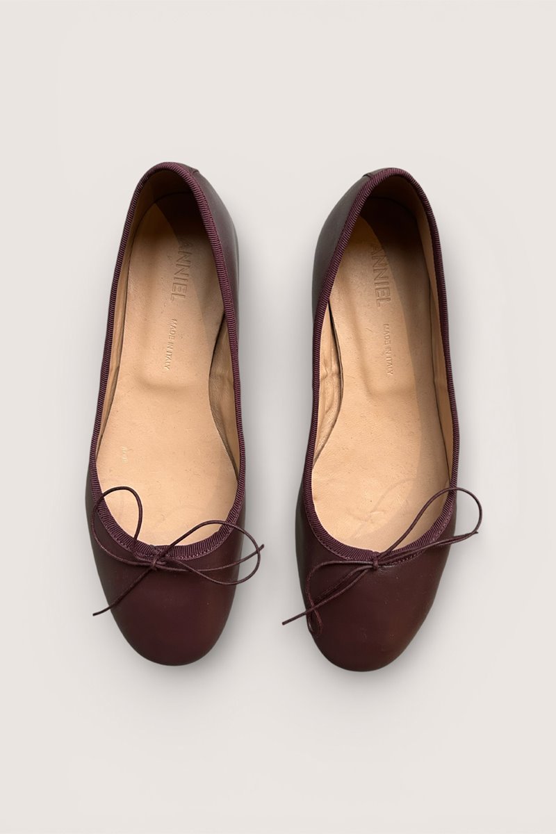 Anniel  vintage ballet pump leather bordeaux