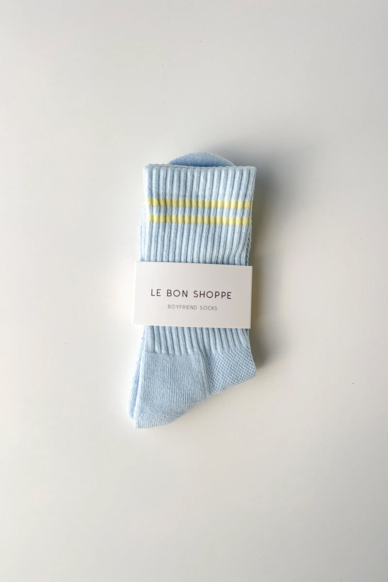Le Bon Shoppe boyfriend sock pastel sky side