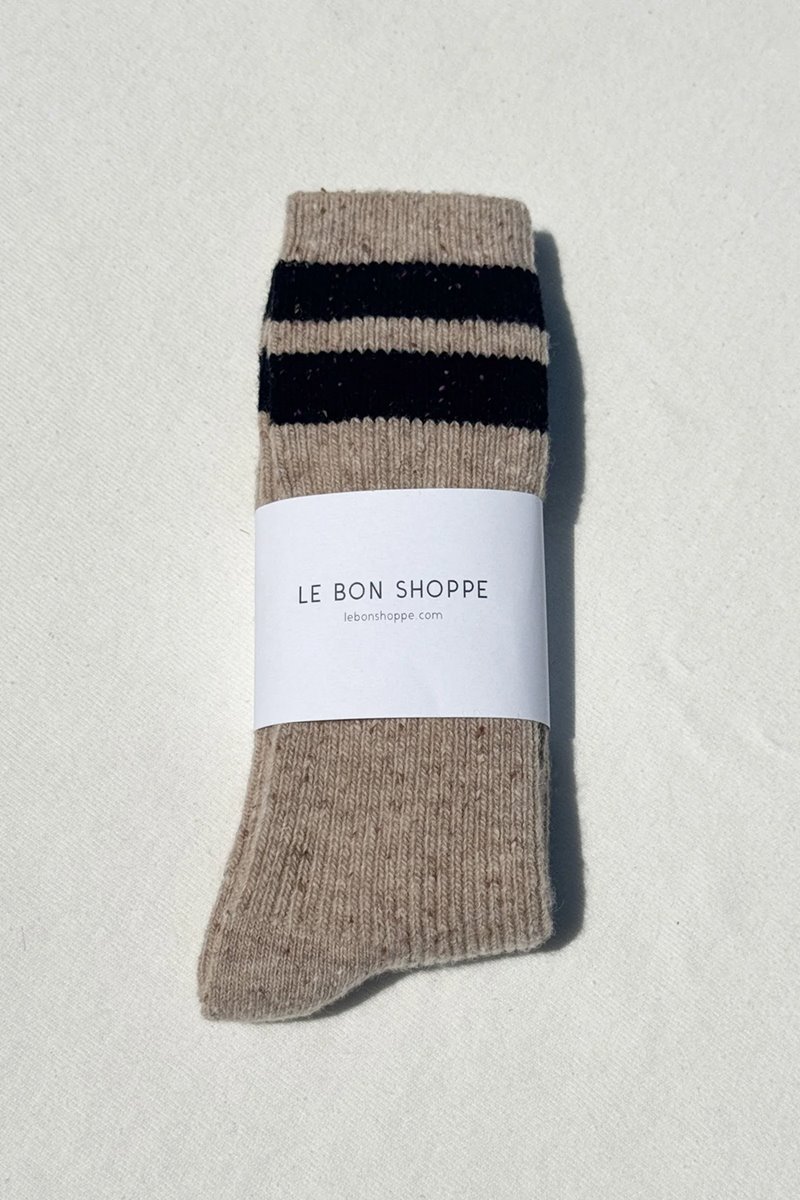 Le Bon Shoppe snow sock varsity beige/black side