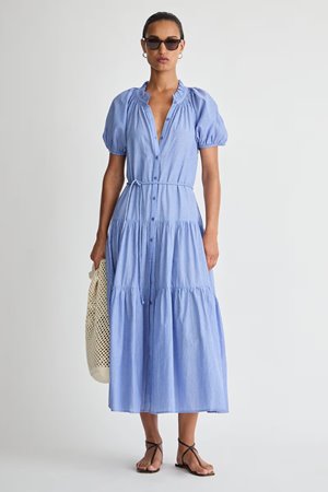 Apiece Apart mazza maxi dress microstripe