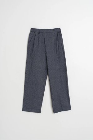 Indi & Cold  pinstripe trouser indigo side