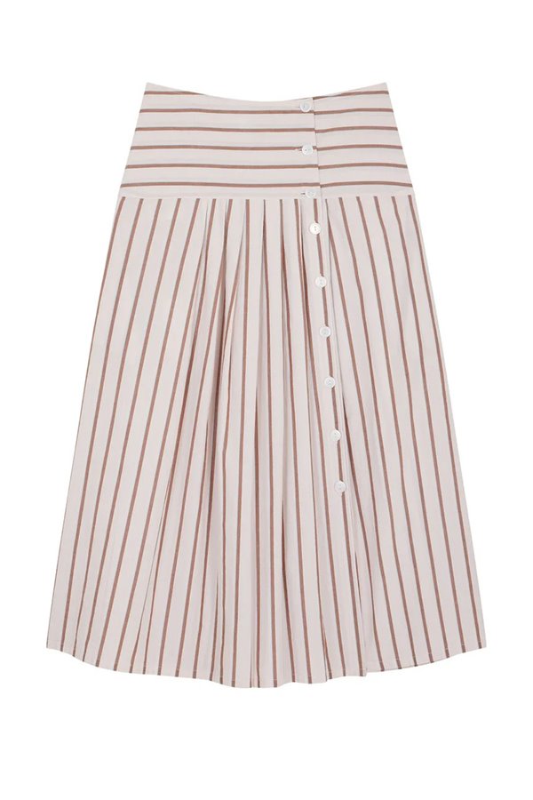 Leon & Harper Joyau Stripe Skirt Powder