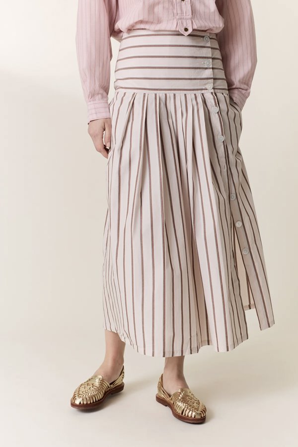 Leon & Harper joyau stripe skirt powder