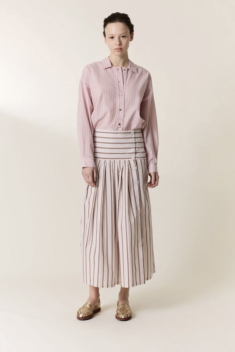 Leon & Harper joyau stripe skirt powder detail