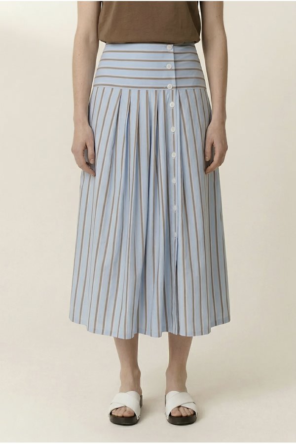 Leon & Harper joyau stripe skirt sky