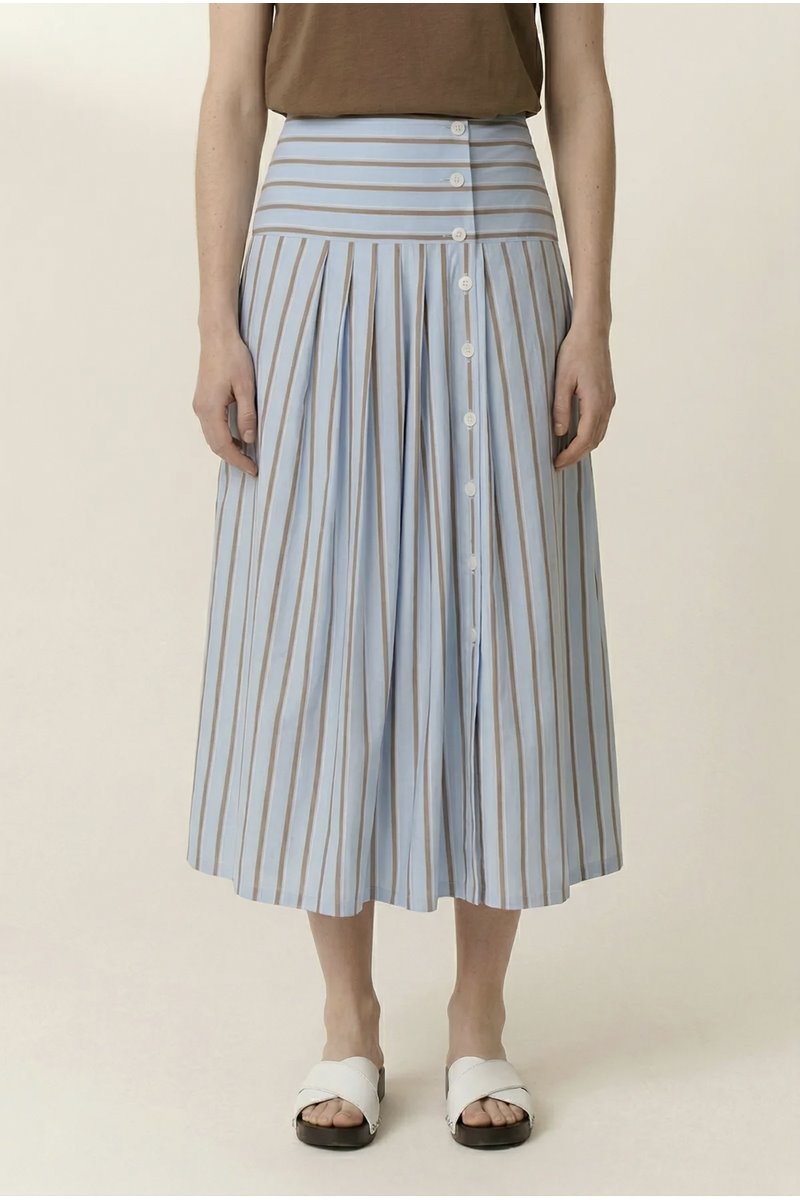 Leon & Harper joyau stripe skirt sky