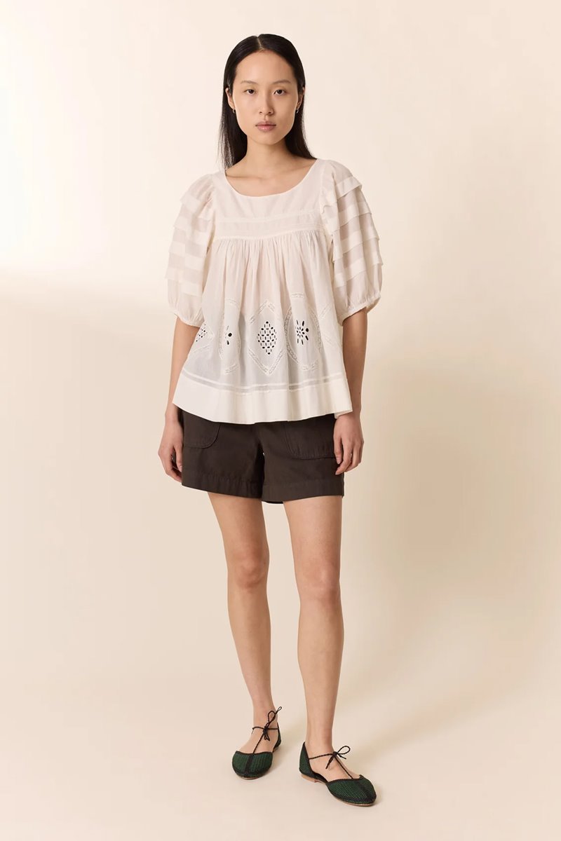Leon & Harper cindi top white detail