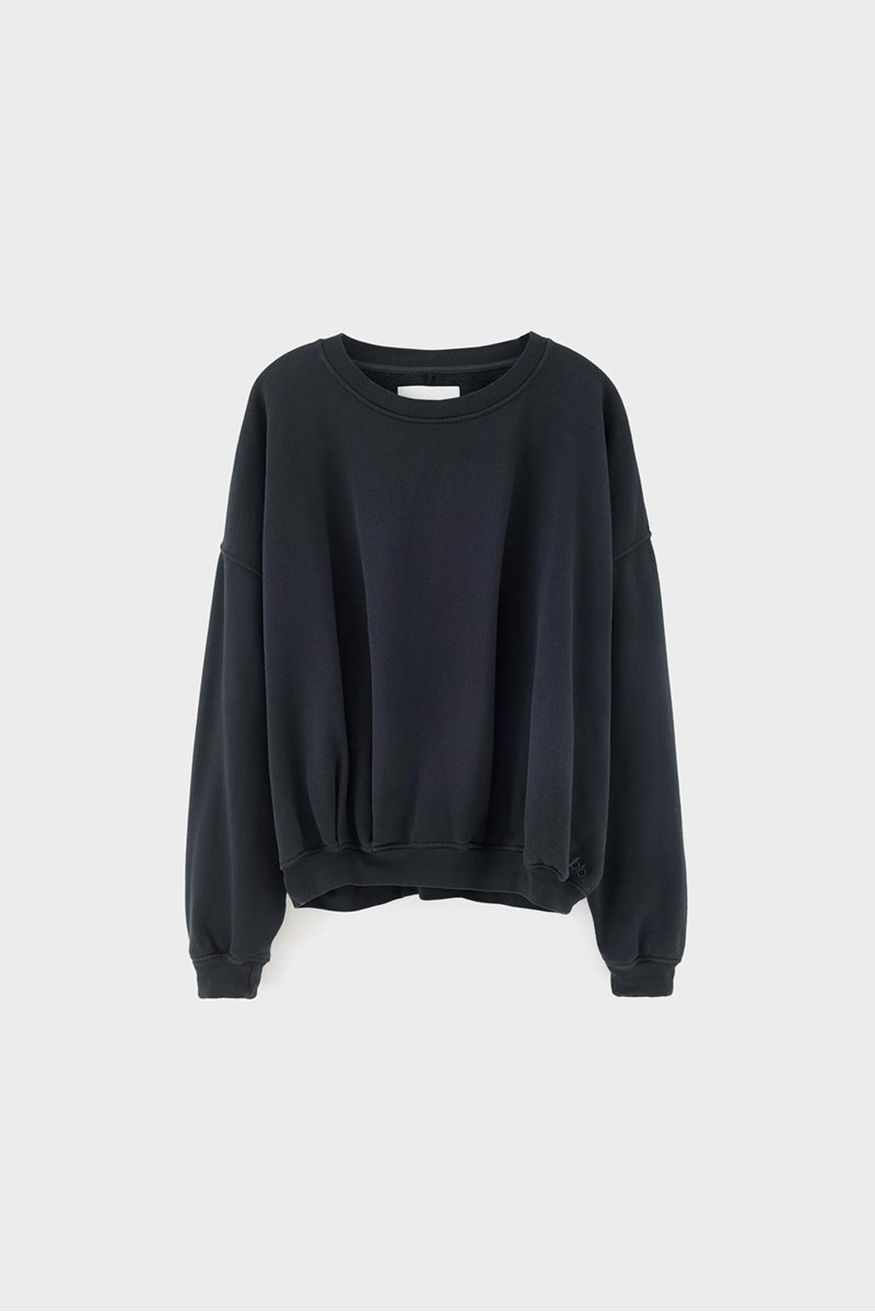 Bellerose finko short sweatshirt navy detail
