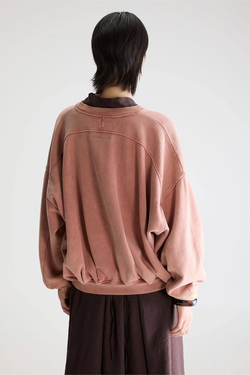 Bellerose finko short sweatshirt etruscan red back