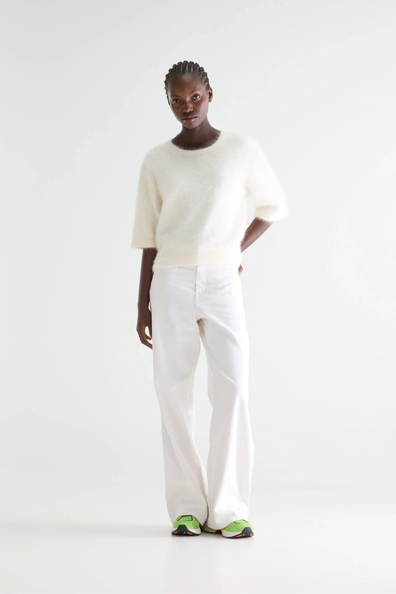 Bellerose dime short sleeve knit ecru back